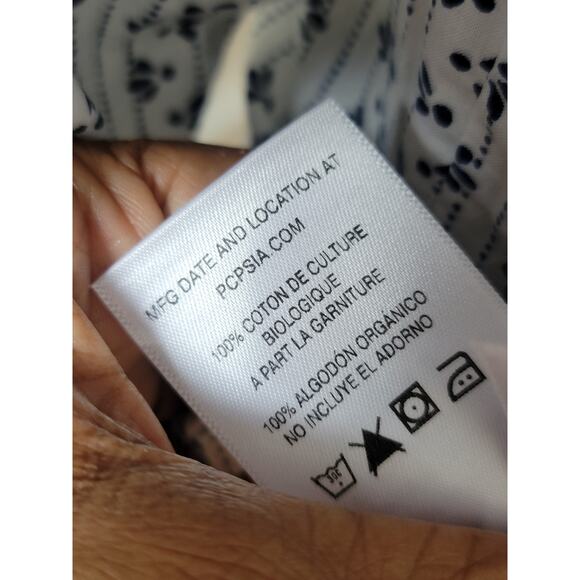 Patagonia Button Up Shirt Women's Size 6 White Blue Organic Cotton Long Sleeve - Picture 13 of 15